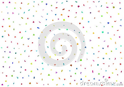 Texture of colored confetti. Festive fun background. Vector Illustration
