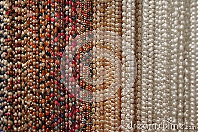Texture of colorful pearl beads Stock Photo