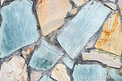 Texture of colorful stones. Masonry. Rough surface Stock Photo