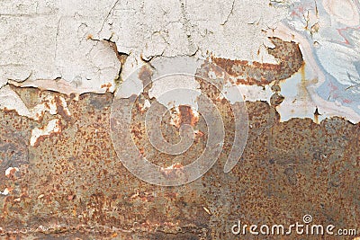 Texture of cracked paint and rusty. Stock Photo