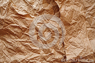 Texture of crumpled kraft paper for background Stock Photo