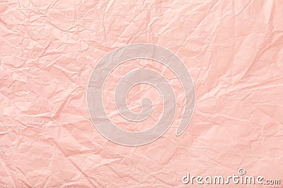 Crumpled pink wrapping paper, closrup. Stock Photo