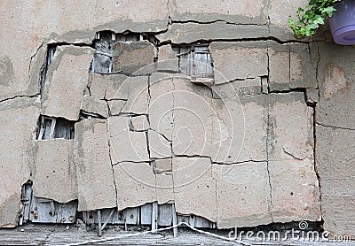 Texture of damaged concrete wall Stock Photo