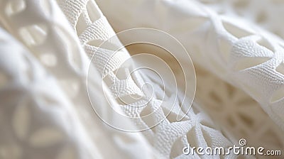 Texture Dance: Morning Sunlit White Cotton Micro Shot Stock Photo
