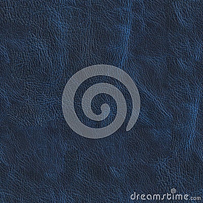 Texture of dark blue vintage leather on macro. Seamless square background, tile ready. Stock Photo