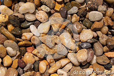 Texture of decorative colored river stones Stock Photo