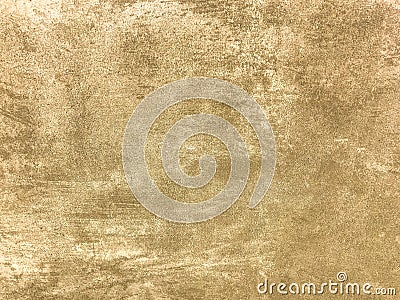 Texture decorative light beige plaster imitating old peeling wall. Obsolete cracked golden stone background with pattern Stock Photo