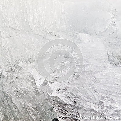 Texture of disintegrating candelized melting ice Stock Photo