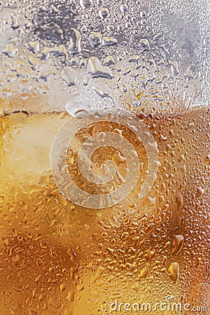 Texture drink beer - drops and fog on the glass Stock Photo