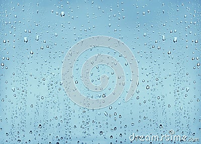 Texture drops water on the transparent glass background Stock Photo