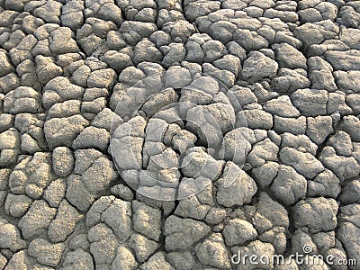 Texture of dry mud near muddy volcano Stock Photo