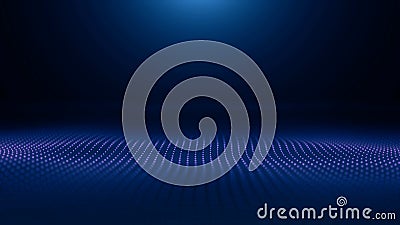 Texture effect background abstract lines movement waves blue color motion. Futuristic Particles Wave Abstract Background Stock Photo