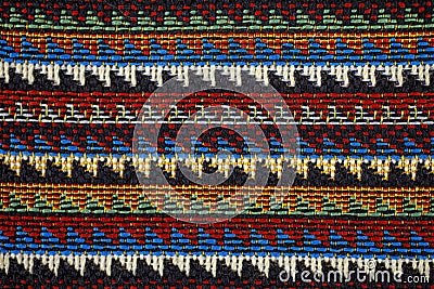 Texture of fabric with traditional Mexican pattern macro Stock Photo