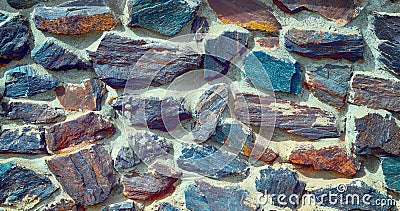 The texture in the form of a wall of colored quartz Stock Photo