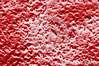 Texture of friable red snow Stock Photo