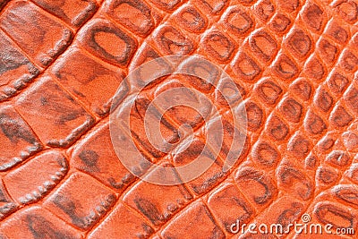 Texture of genuine leather close-up,embossed under the skin crocodile. For modern pattern, wallpaper or banner design Stock Photo