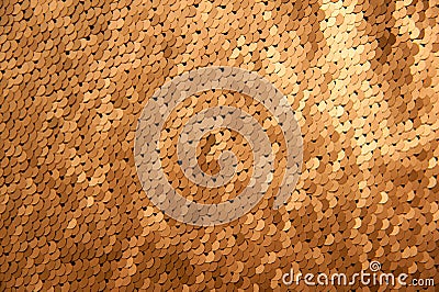 Texture of gold sequins close-up macro Stock Photo