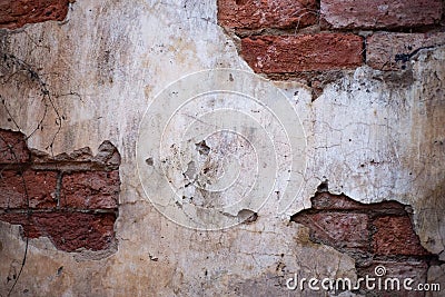 Texture of a grungy dirty broken plastered wall Stock Photo