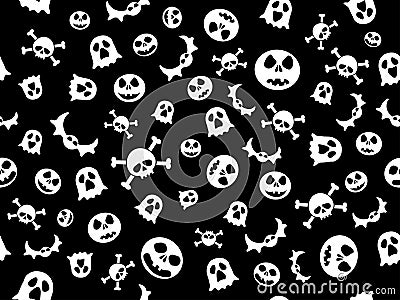 Texture halloween white and black repeats seamless Vector Illustration