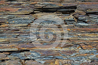 Texture layers metamorphic rocks Stock Photo