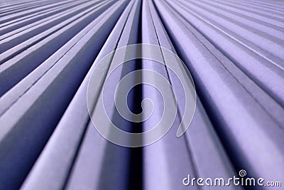 Texture of long parallel lines of soft industrial material, blue background, copy space Stock Photo