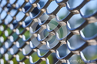 texture of metal lattice macro color blur background Stock Photo