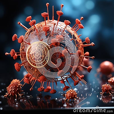 Texture of microorganisms, viruses, bacteria and sources of diseases that are dangerous and cause problems to immunity and health Stock Photo