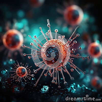 Texture of microorganisms, viruses, bacteria and sources of diseases that are dangerous and cause problems to immunity and health Stock Photo