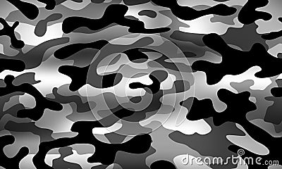 texture military camouflage repeats seamless army black white hunting. print Vector Illustration