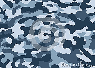 Texture military camouflage repeats seamless army blue hunting. Print Textile Design Vector Vector Illustration