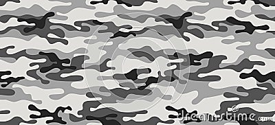 Texture military camouflage repeats seamless army gray black white hunting. Print Textile Design Vector Vector Illustration