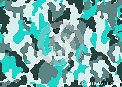 Texture military camouflage repeats seamless army green hunting. Camouflage pattern background. Classic clothing style masking cam Vector Illustration