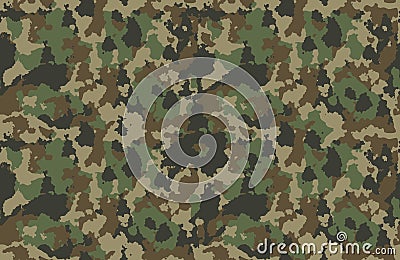 Texture military camouflage repeats seamless army green hunting. Print Textile Design Vector Vector Illustration