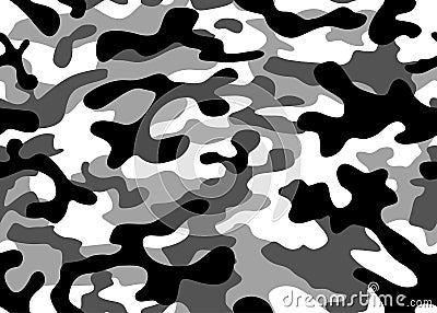 Texture military camouflage repeats seamless print army gray black hunting Vector Illustration