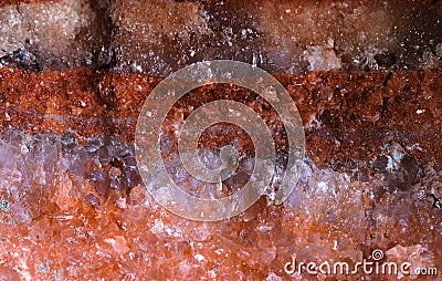 The texture of the mineral sylvinite, a natural crystalline potassium salt. Stock Photo