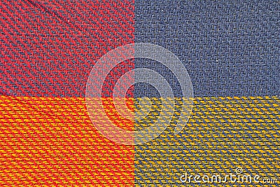 Texture of multi colors fabric with regular pattern used as background Stock Photo