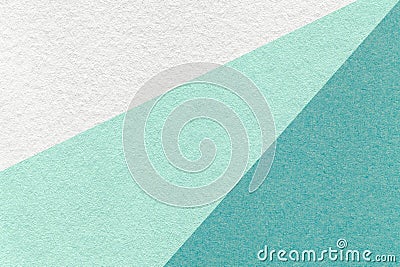 Texture of old craft white, mint and turquoise color paper background, macro. Vintage abstract cyan cardboard Stock Photo