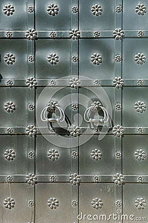 Texture of old metal gates Stock Photo