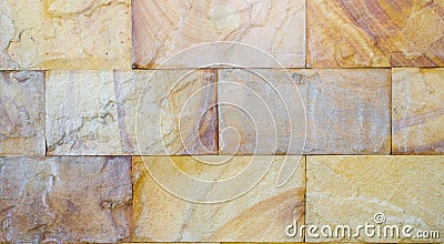 Texture of old Rectangle stone wall for background Stock Photo