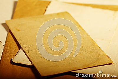 Texture old vintage yellowed paper, writing papers Stock Photo