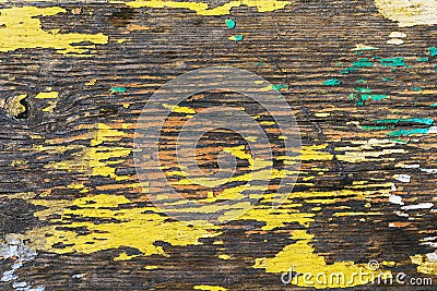 Texture of old wood with shabby paint in different colors Stock Photo