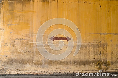 Texture of old yellow vintage wall of industrial factory Stock Photo