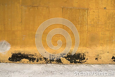 Texture of old yellow vintage wall of industrial factory Stock Photo