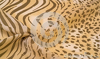 Texture, pattern, collection, silk fabric, African theme, animal skins, brown tones, Watercolor Background Photos Printed Props Stock Photo