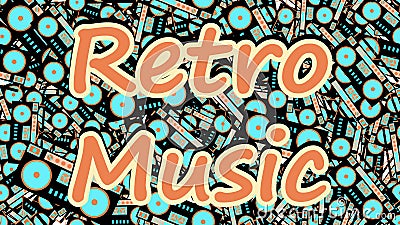 Texture pattern from old vintage retro hipster antique stylish musical tape recorder from the 70`s, 80`s, 90`s Vector Illustration