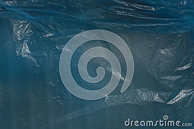 texture of a piece of crumpled gray blue cellophane Stock Photo