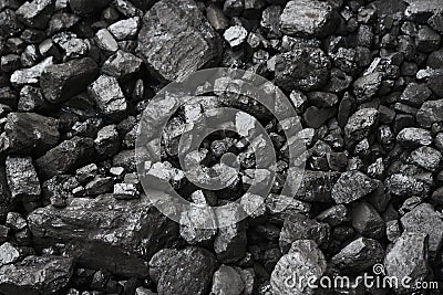 The texture of pieces of coal lying on top of each other Stock Photo