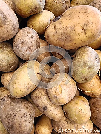 texture of a pile of potatoes Stock Photo