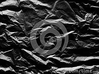 Texture Plastic Bag Background Black Wrinkled Nylon Garbage Crumpled Foil,Light Effect on Pattern Wrap Transparent Overlay Stock Photo