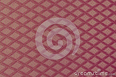 Texture of red fabric with rombic pattern Stock Photo